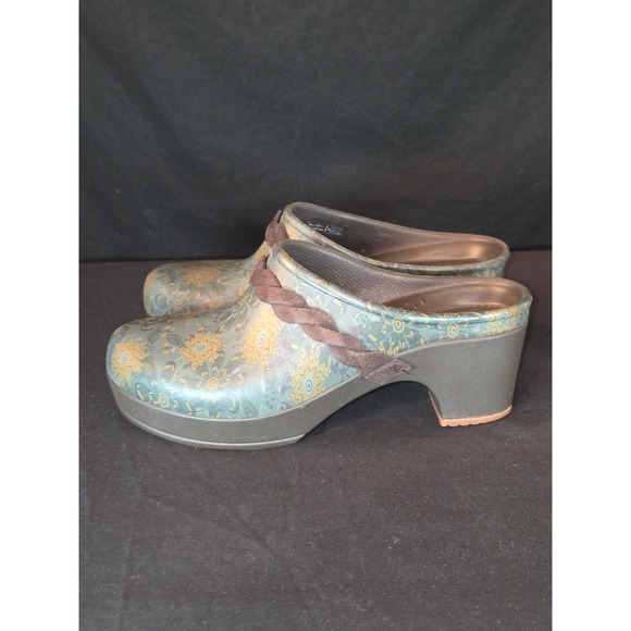 Crocs Clog Sarah Heel Women's Size 6M Floral Print Braided Accent Comfort Shoes - Picture 4 of 9